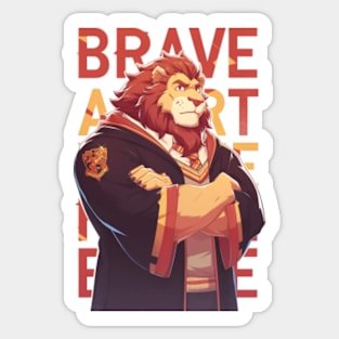 Lion Wizard - Brave - Fantasy Sticker